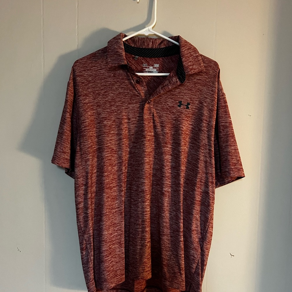 Under Armour Men's Heathered Red Polo Shirt